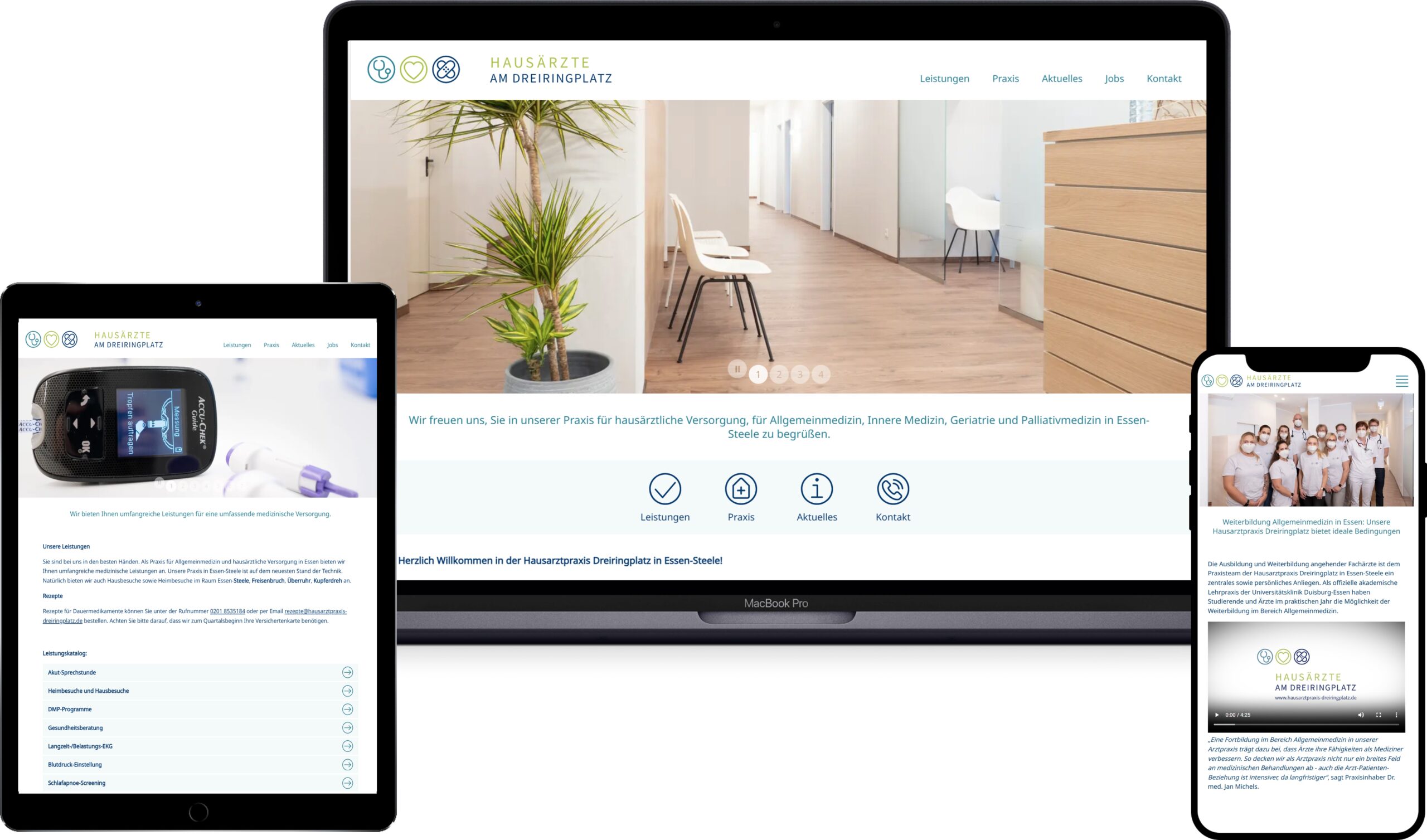 Webdesign für Hausarztpraxis DreiringplatZ